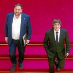 Junqueras y Puidemont en el Parlament durante un pleno que se celebró el pasado dos de febrero