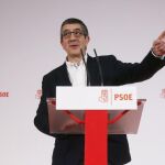 Patxi López, durante la presentación de su candidatura