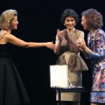 La Reina Sofía, acompañada por la presidenta de la Escuela Superior de Música Reina Sofía, Paloma O´Shea, en la entrega del Premio Yehudi Menuhin a la Integración de las Artes y la Educación de 2016 a la violinista alemana Anne-Sophie Mutter