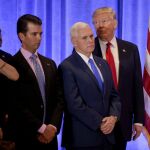 Donald Trump, Mike Pence, Ivanka Trump y Donald Trump Jr