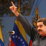 El presidente de Venezuela, Nicolás Maduro, en un mitin celebrado en Caracas