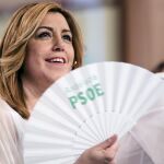 La secretaria general del PSOE Andalucía, Susana Díaz, durante un acto electoral ayer en Torremolinos (Málaga)