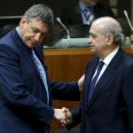 El ministro del Interior belga, Jan Jambon, junto a Jorge Fernández Diaz