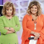 María Teresa Campos y su hija Terelu en el plató de su programa de televisión
