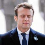 Macron, ayer en París durante la ceremonia de homenaje por el final de la Segunda Guerral Mundial