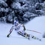 Lindsey Vonn durante el descenso celebrado en Garmisch-Partenkirchen