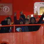 Inmigrantes rescatados ayer por Salvamento Marítimo en Almería