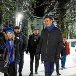 El presidente del Gobierno, Pedro Sánchez, ayer en Davos (Suiza)