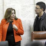 La presidenta de la Junta, Susana Díaz, ayer en el Parlamento andaluz