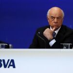 Francisco González ayer en Bilbao durante su discurso a los accionistas