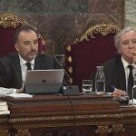 Imagen capturada de la señal institucional del Tribunal Supremo, del presidente del tribunal Manuel Marchena, junto al juez Juan Ramón Berdugo / Foto: Efe