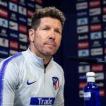 Simeone, durante la rueda de prensa en el Cerro del Espino