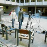 Medios de comunicación a las puertas del Ministerio de Cultura
