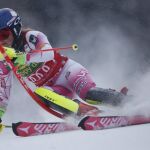 Espectacular imagen de Mikaela Shiffrin en el Slalom en Maribor