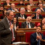 Torra en una sesión de control en el Parlament