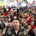 Los empleados se han manfiestado en la T4 de Barajas