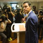 Pedro Sanchez durante su comparecencia