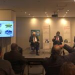 De izq. a dcha. Ferran Mascarell, delegado de la Generalidad de Cataluña en Madrid, Ricard Font, presidente de Ferrocarrils de la Generalitat de Catalunya (FGC) y Toni Sanmartí, director de la división de Turismo y Montaña de FGC, presentaron en Madrid las novedades de cara a la temporada 2018-2019.