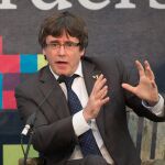 El ex president, Carles Puigdemont, ayer en Escocia//Efe