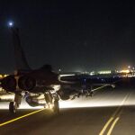 Uno de los cazas franceses que participan en los bombardeos