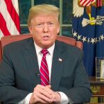El presidente de EE UU, Donald Trump, durante su discurso en el Despacho Oval. Foto: Reuters