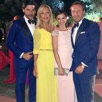 Lomana, junto a Juan Peña y Sonia González, en el cumpleaños de Emiliano Suárez