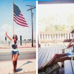 Laura Sánchez sentada en el porche de la cabaña en la que pasó la celebración del día 4 de julio
