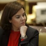 La vicepresidenta del Gobierno, Soraya Sáenz de Santamaría, formaliza su acta como diputada, hoy en el Congreso