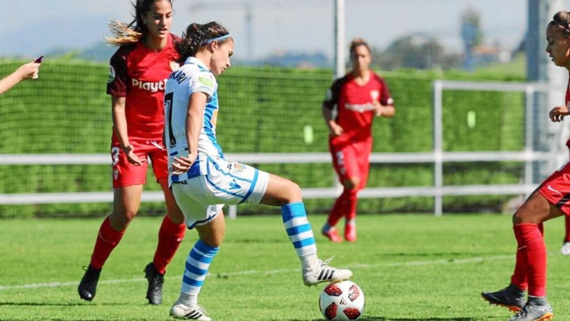 Nahikari, en el partido de ayer contra el Sevilla