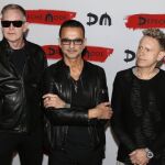 Andrew Fletcher, Dave Gahan y Martin Gore durante la rueda de prensa