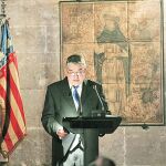 José Manuel Vela, ayer durante su discurso de ingreso en la Real Acadèmia Valenciana de la Llengua (RACV)