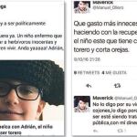 Lo peor de la red. Los mensajes que publicaron en las redes sociales los antitaurinos deseando lo peor a Adrián, de ocho años, que padece Sarcoma de Ewing y que sueña con ser torero. Pese a todo, el pasado día 8 su sueño se hizo realidad