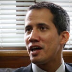 Juan Guaidó, antes de la entrevista en Caracas