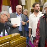 Los diputados del grupo de Catalunya Sí que es Pot (CSQEP) en uno de los plenos del Parlament de Cataluña