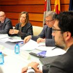 La consejera de Agricultura y Ganadería, Milagros Marcos, durante la constitución en Valladolid de la Junta de Arbitraje y Mediación