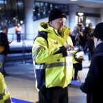 Controles de documentación en la estación de tren de Kastrup, el aeropuerto de Copenhague