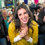 Montero en su reaparición tras la maternidad en un acto con mujeres en Madrid