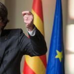 El expresidente de la Generalitat catalana Carles Puigdemont interviene durante un acto en Bruselas el pasado 7 de noviembre. EFE/Stephanie Lecocq