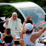 Francisco, a su llegada al recinto donde se celebra la JMJ | EFE