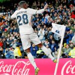 Vinicius celebra uno de los goles que ha marcado con el Real Madrid