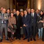 El cardenal arzobispo de Valladolid, Ricardo Blázquez, junto a los responsables de los medios de comunicación