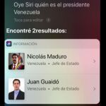 Siri reconoce tanto a Maduro como a Guaidó como presidentes de Venezuela