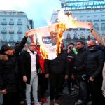 Concentración del sector del taxi en la madrileña Puerta del Sol