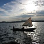 Un pescador en el Lago Victoria