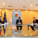 El presidente regional, Fernando López Miras, durante la reunión de la Comisión de Asuntos Económicos
