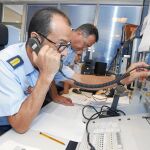 Desde el Centro Coordinador de Salvamento de la base aérea de Gando se coordinaron las tareas de búsqueda de la cabina del helicóptero y de sus tres tripulantes