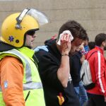 Imágenes de los altercados con la policía antes del partido