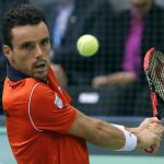 Roberto Bautista Agut en el partido contra el croata Skugor