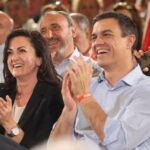 Pedro Sánchez, junto a la candidata socialista riojana, Concha Andreu