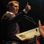 Albert Rivera, durante su intervención en un acto del partido celebrado hoy en el Teatro Capitol de Barcelona.